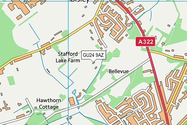 GU24 9AZ map - OS VectorMap District (Ordnance Survey)