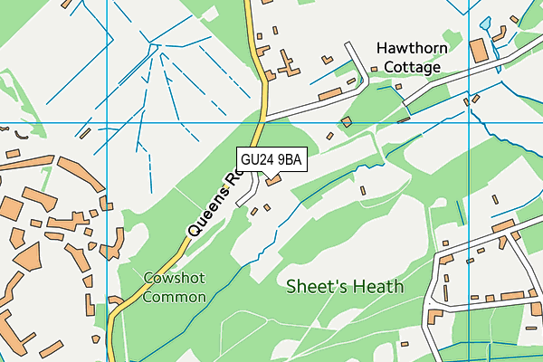 GU24 9BA map - OS VectorMap District (Ordnance Survey)