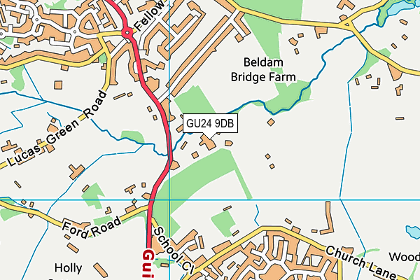 GU24 9DB map - OS VectorMap District (Ordnance Survey)