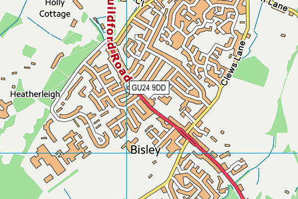 GU24 9DD map - OS VectorMap District (Ordnance Survey)