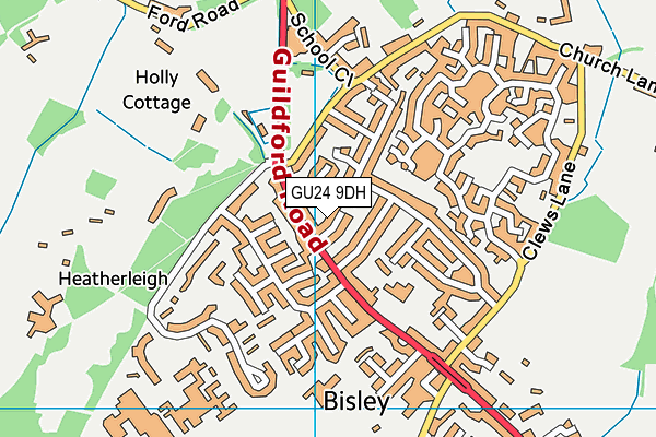 GU24 9DH map - OS VectorMap District (Ordnance Survey)