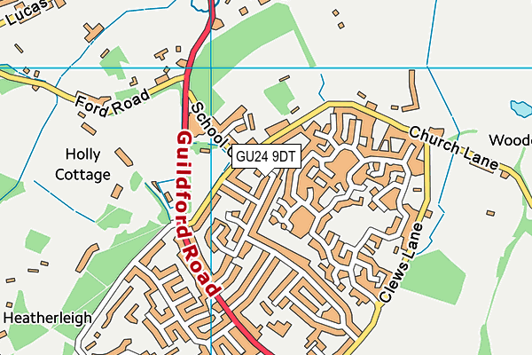 GU24 9DT map - OS VectorMap District (Ordnance Survey)