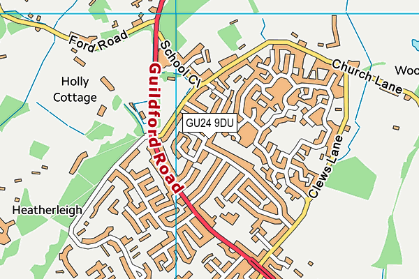 GU24 9DU map - OS VectorMap District (Ordnance Survey)