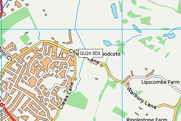 GU24 9DX map - OS VectorMap District (Ordnance Survey)