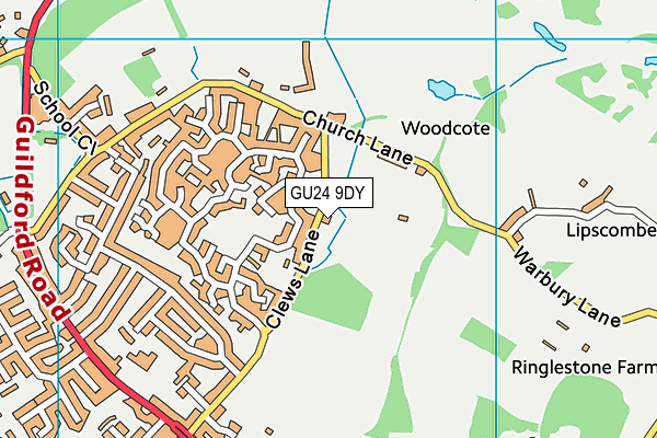 GU24 9DY map - OS VectorMap District (Ordnance Survey)