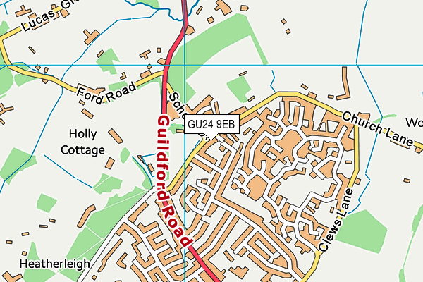 GU24 9EB map - OS VectorMap District (Ordnance Survey)