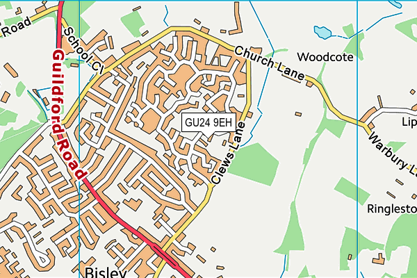 GU24 9EH map - OS VectorMap District (Ordnance Survey)