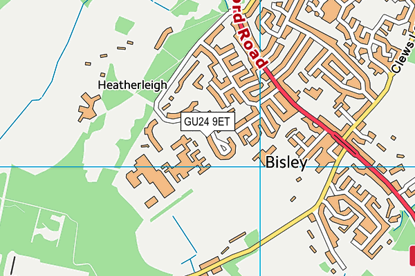 GU24 9ET map - OS VectorMap District (Ordnance Survey)