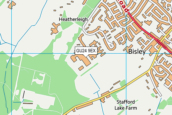 GU24 9EX map - OS VectorMap District (Ordnance Survey)