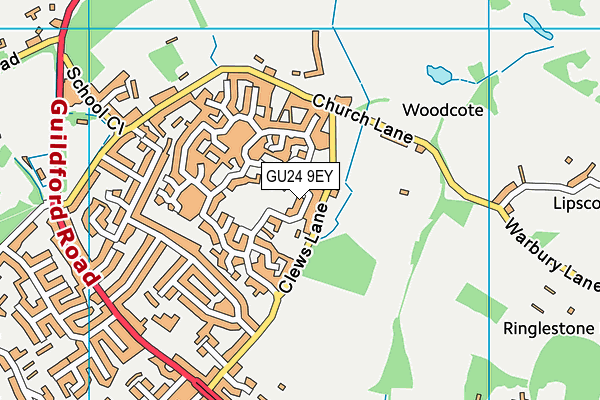 GU24 9EY map - OS VectorMap District (Ordnance Survey)