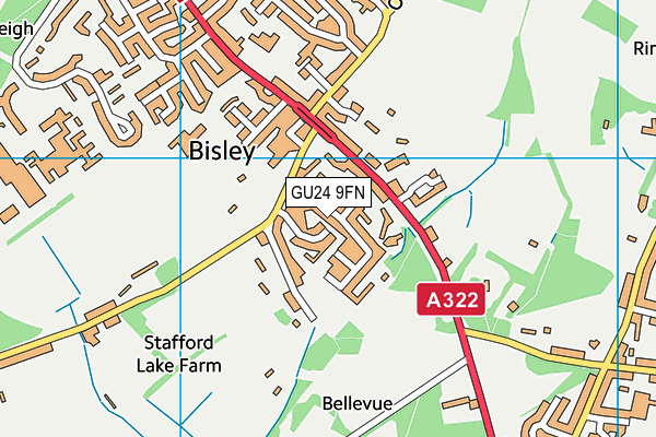 GU24 9FN map - OS VectorMap District (Ordnance Survey)