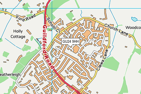 GU24 9HH map - OS VectorMap District (Ordnance Survey)