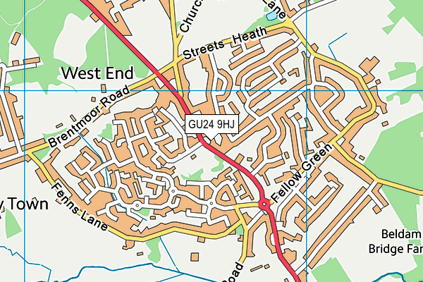 GU24 9HJ map - OS VectorMap District (Ordnance Survey)