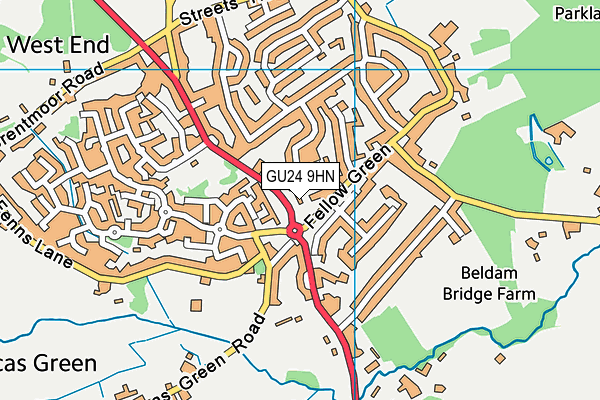 GU24 9HN map - OS VectorMap District (Ordnance Survey)