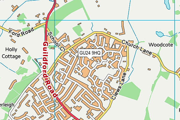 GU24 9HQ map - OS VectorMap District (Ordnance Survey)