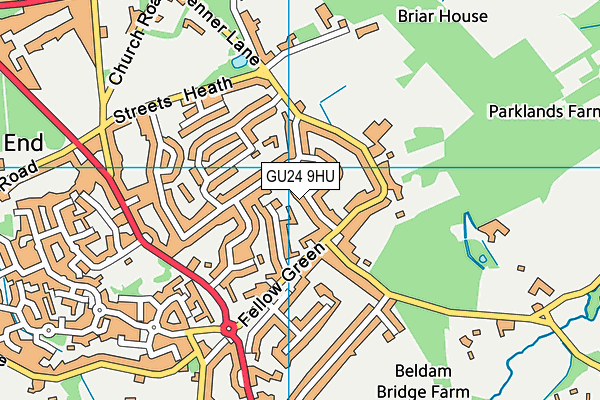 GU24 9HU map - OS VectorMap District (Ordnance Survey)