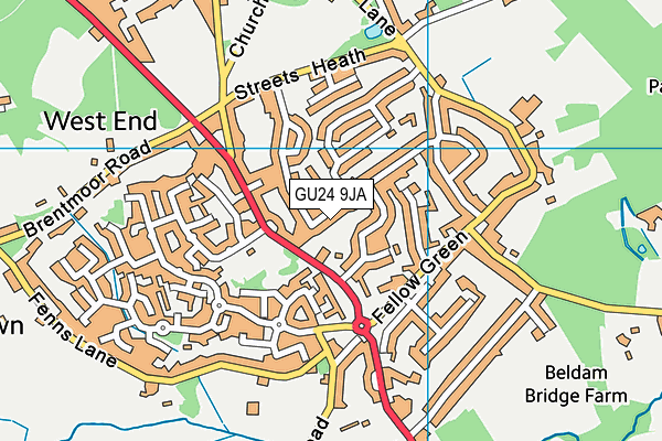 GU24 9JA map - OS VectorMap District (Ordnance Survey)