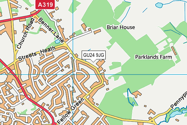 GU24 9JG map - OS VectorMap District (Ordnance Survey)