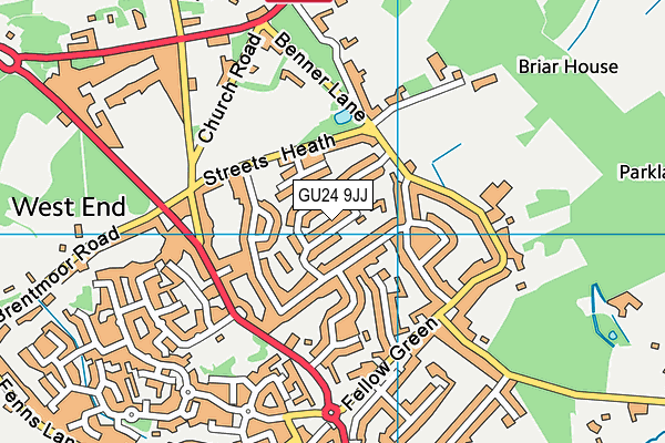 GU24 9JJ map - OS VectorMap District (Ordnance Survey)