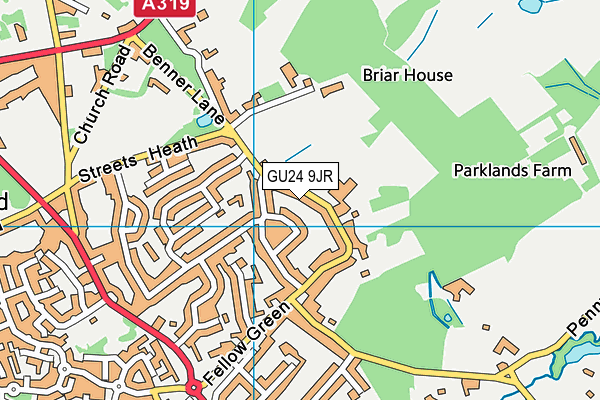 GU24 9JR map - OS VectorMap District (Ordnance Survey)