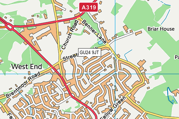 GU24 9JT map - OS VectorMap District (Ordnance Survey)