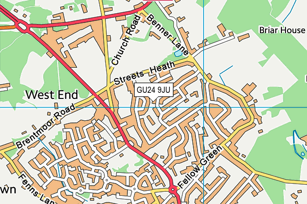 GU24 9JU map - OS VectorMap District (Ordnance Survey)