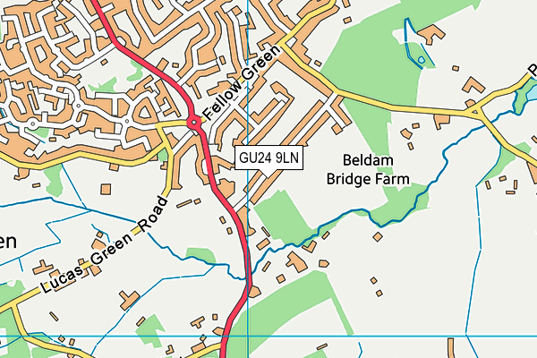 GU24 9LN map - OS VectorMap District (Ordnance Survey)