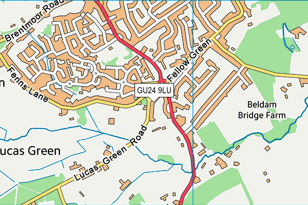 GU24 9LU map - OS VectorMap District (Ordnance Survey)