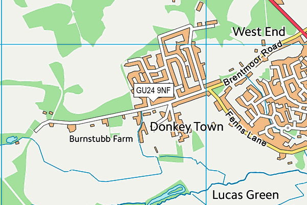 GU24 9NF map - OS VectorMap District (Ordnance Survey)