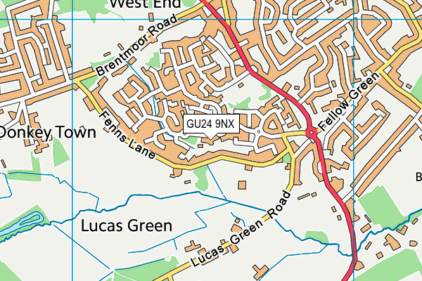 GU24 9NX map - OS VectorMap District (Ordnance Survey)