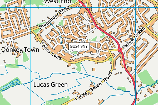 GU24 9NY map - OS VectorMap District (Ordnance Survey)