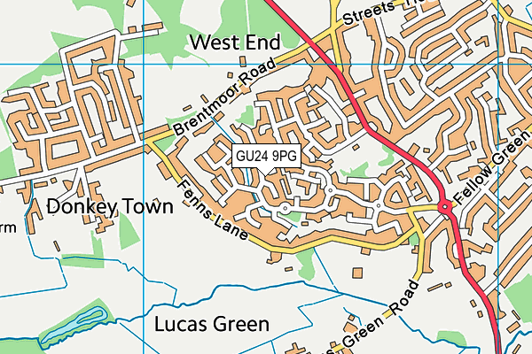 GU24 9PG map - OS VectorMap District (Ordnance Survey)