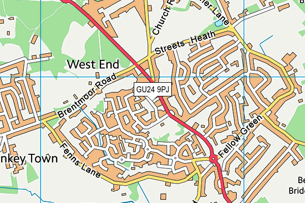 GU24 9PJ map - OS VectorMap District (Ordnance Survey)