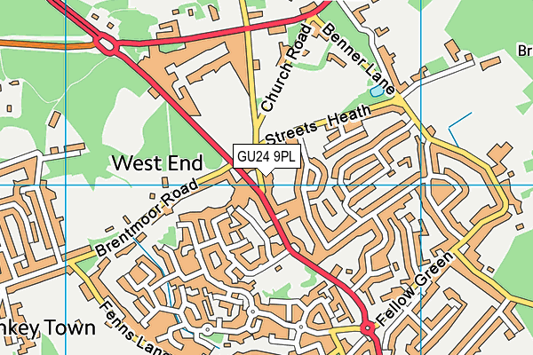 GU24 9PL map - OS VectorMap District (Ordnance Survey)