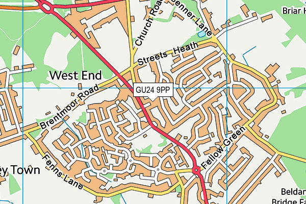 GU24 9PP map - OS VectorMap District (Ordnance Survey)