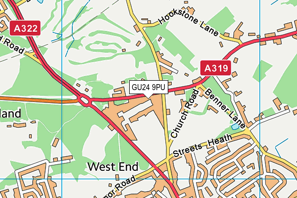 GU24 9PU map - OS VectorMap District (Ordnance Survey)