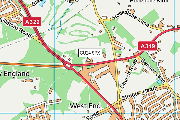 GU24 9PX map - OS VectorMap District (Ordnance Survey)