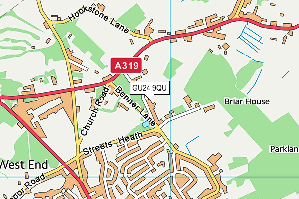 GU24 9QU map - OS VectorMap District (Ordnance Survey)