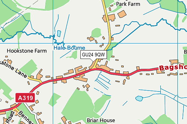 GU24 9QW map - OS VectorMap District (Ordnance Survey)