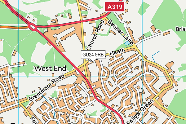 GU24 9RB map - OS VectorMap District (Ordnance Survey)