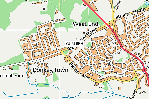 GU24 9RH map - OS VectorMap District (Ordnance Survey)