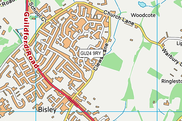 GU24 9RY map - OS VectorMap District (Ordnance Survey)