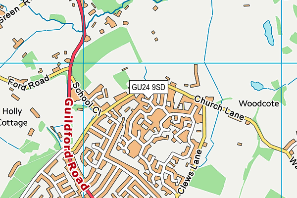 GU24 9SD map - OS VectorMap District (Ordnance Survey)