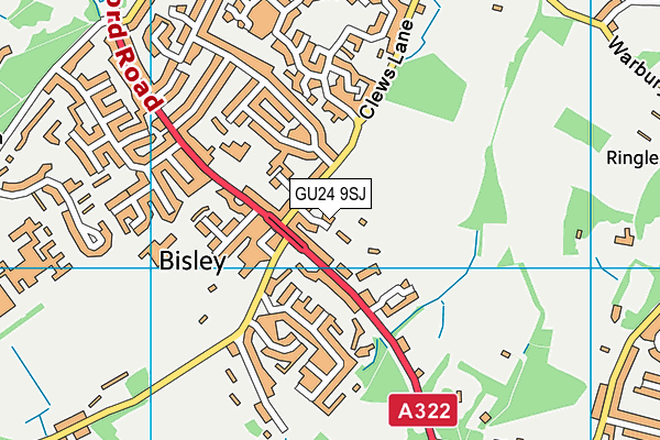 GU24 9SJ map - OS VectorMap District (Ordnance Survey)