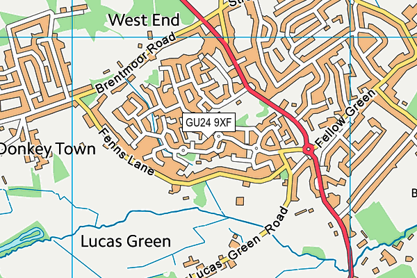 GU24 9XF map - OS VectorMap District (Ordnance Survey)