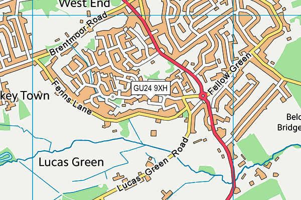 GU24 9XH map - OS VectorMap District (Ordnance Survey)