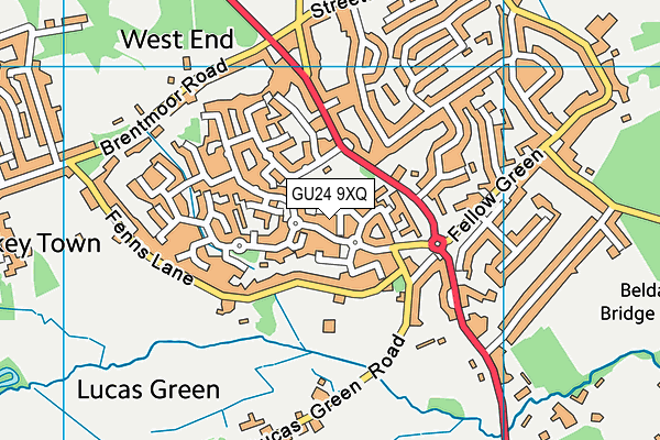 GU24 9XQ map - OS VectorMap District (Ordnance Survey)
