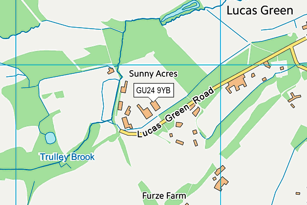 GU24 9YB map - OS VectorMap District (Ordnance Survey)