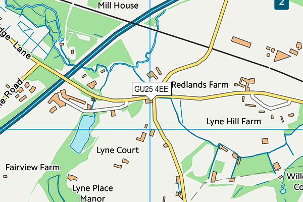 GU25 4EE map - OS VectorMap District (Ordnance Survey)