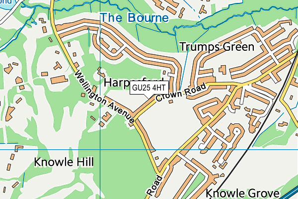 GU25 4HT map - OS VectorMap District (Ordnance Survey)